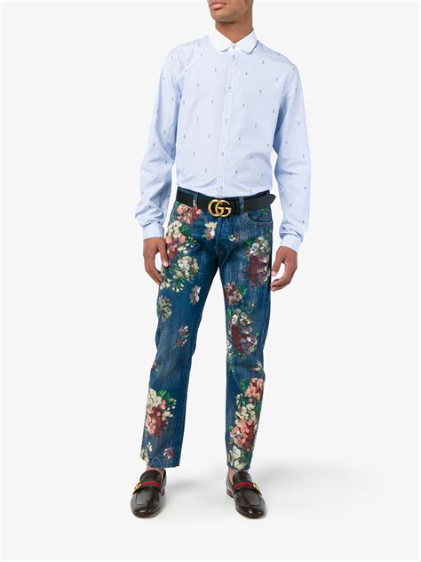 gucci floral painted jeans|gucci jeans men's.